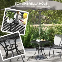 Outsunny Round Aluminium Table, with ⌀50mm Parasol Hole(m-4)