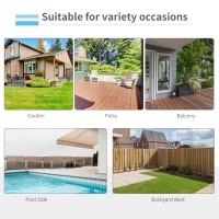 Outsunny Sun Lounger Steel Frame Outdoor Folding Chaise Texteline Lounge Chair Recliner with Headrest & 7 Levels Adjustable Backrest, Blue(m-7)