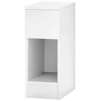 HOMCOM Nachttisch, moderner Beistelltisch mit Schublade und Regal, für Schlafzimmer, Wohnzimmer, Holz, Weiß(m-1)