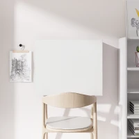 HOMCOM Scrivania a Muro Pieghevole e Salvaspazio con Ripiani, per Casa e Ufficio, in Truciolato e MDF, 60x21.5x50 cm, Bianco(m-7)