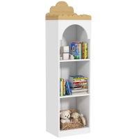 AIYAPLAY Estantería para Libros Infantil de 3 Niveles Estantería Infantil para Guarderías Habitación Infantil Blanco y Natural
