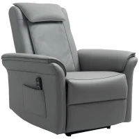 HOMCOM Recliner Armchair with 3D Kneading Massage, Breathable Leather Recliner Chair with Back Massager and Headrest, Electric Reclining Chair with Footrest, Remote, USB Port, Side Pockets for Home(m-11)
