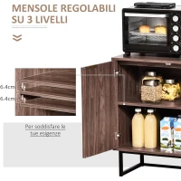HOMCOM Credenza Moderna, Mobile Multiuso per Soggiorno, Salotto o Cucina, Consolle in Stile Industriale 80x40x80cm(m-6)
