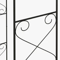 Outsunny Arche de Jardin avec portillon Arche à rosiers Style Fer forgé dim. 114L x 36l x 232H cm métal époxy Noir(m-9)
