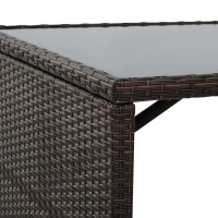 Outsunny 5-teiliges Polyrattan Gartenmöbel-Set, wetterfest Balkonmöbel für 4 Personen Terrassenmöbel mit Tisch 4 Stühle Kissen, Lounge-Set Essgruppe Sitzgruppe für Balkon, Garten, Braun+Khaki(m-8)