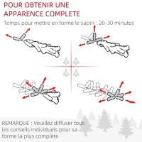 HOMCOM Sapin de Noël Artificiel 210H cm 865 Branches épines Imitation Nordmann Grand réalisme Vert(m-6)