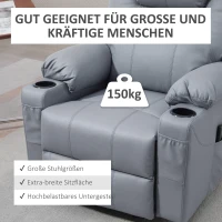 HOMCOM Massagesessel Aufstehhilfe Seniorensessel, 8 Massagemodi, neigbare Rückenlehne, 88c m x 99 cm x 106 cm,Grau(m-7)