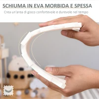 HOMCOM Tappeto Puzzle per Bambini 36 Pezzi con Lettere e Numeri, in Schiuma EVA Antiscivolo, Area Coperta 3.24㎡, Bianco e Grigio(m-6)