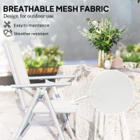 Outsunny Set of Two Aluminium Folding Chairs  - Light Grey(m-5)