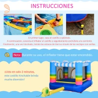 Outsunny Castillo Hinchable con Cama de Salto y Piscina para Niños de +3 Años Incluye Inflador y Bolsa de Transporte para Interior Exterior 280x170x155 cm Multicolor(m-6)