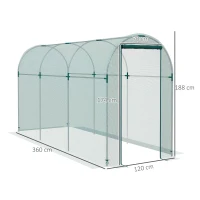 Outsunny 360 x 120cm Galvanised Steel Fruit Cage, Plant Protection Tent with Zipped Door, Green(m-3)