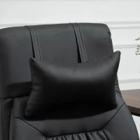 Vinsetto Massagesessel Chefsessel mit Massagefunktion 7 Massagepunkte höhenverstellbarer Drehstuhl mit Fußstütze Kopfstütze zeitgenössisch Schaumstoff  PVC Schwarz 68 x 79 x 104-112 cm(m-9)