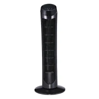 HOMCOM Ventilatore a Torre con Funzione Oscillante, 45W, 3 Modalità, Plastica ABS, 27x27x75cm, Nero(m-4)