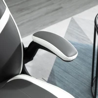 Vinsetto Gaming Chair Ergonomic Computer Chair with Adjustable Height Pedestal Base, Home Office Desk Chair PVC Leather Exclusive Swivel Chair Grey(m-7)