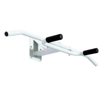 HOMCOM Barra de Dominadas de Pared Pull-Up Bar Barra de Tracción Multifuncional para Entrenamiento Fitness en Gimnasio Casa Carga 130 kg Acero 118x44x20 cm Blanco(m-10)