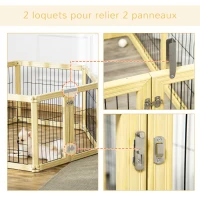 PawHut Parc enclos modulable parc à chiot pliable pour animaux 6 panneaux avec porte verrouillable 70 x 62 cm(m-7)
