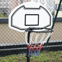 HOMCOM Canestro Basket per Bambini ad Altezza Regolabile 132.5 - 161.5 cm con Base Riempibile e Ruote, Multicolore(m-8)
