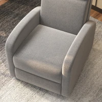 HOMCOM Sillón Relax Reclinable hasta 160° Sofá Reclinable Moderno con Reposapiés Soporta hasta 120 kg 64x86x102 cm Gris(m-7)