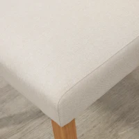 HOMCOM 2er-Set Esszimmerstühle Essstühle mit gepolstertem Sitz Stuhl Polsterstuhl Küchenstuhl Leinen-Polyester-Gewebe Schaumstoff Gummiholz Beige 50 x 62 x 96 cm(m-8)