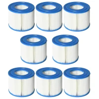 Outsunny Lot de 8 cartouches filtrantes de rechange pour spa - cartouches de filtration - PP bleu blanc(m-1)