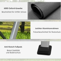 Outsunny Campingstuhl Klappstuhl Outdoorstuhl, wetterbeständig, inkl. Transporttasche, 74 x 59,5  x 98 cm, Grau(m-7)