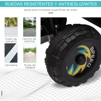 HOMCOM Quad Eléctrico para Niños de 18-36 Meses Vehículo Eléctrico Cuatrimoto a Batería 6V con Avance y Retroceso Carga Máx. 20 kg 72x40x45,5 cm Negro(m-7)