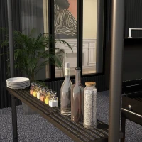 Outsunny Grillzelt Grilldach, wetterbeständig, inkl. Seitentaschen, 277 x 149 x 230 cm, Dunkelgrau(m-8)