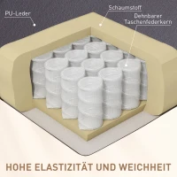 HOMCOM Massagesessel, Relaxsessel, Wippfunktion, 8 Vibrationspunkte, inkl. Fernbedienung, Braun(m-6)