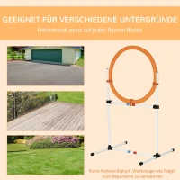 PawHut Hundetrainingsset Springring für Haustier-Agility-Training tragbar PE Weiß + Orange 74,5 x 66 x 91 cm(m-6)