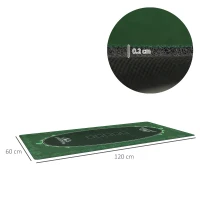 SPORTNOW Professional Poker Mat, Six-Player Water-resistant Poker Table with Felt Surface, Carry Bag, Green(m-3)