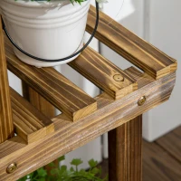 Outsunny Scaffale per Piante da Esterno a 4 Ripiani con Decorazione a Mulino, 76x30x90 cm(m-9)