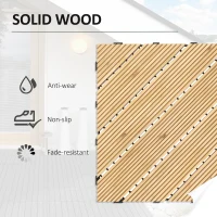 Outsunny 9 Pcs Garden Decking Tiles Wooden Outdoor Flooring Tiles for Patio, Balcony, Terrace, Hot Tub, Yellow(m-4)