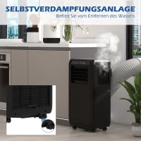 HOMCOM Mobile Klimaanlage Mini Klimagerät, 24-Stunden-Timer, 3 Geschwindigkeiten, 33 x 28 x 68,5 cm, Schwarz(m-6)
