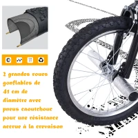 HOMCOM Trottinette patinette Freestyle Grandes Roues pneumatiques Ø 41 cm avec pegs Noir(m-5)