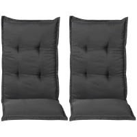 Outsunny Set 2 Cuscini per Sedia a Sdraio da Giardino, Materassini Imbottiti Impermeabili Antimuffa Antiscivolo 120x50x6cm(m-10)