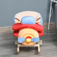 HOMCOM Caballo Balancín para Niños de +18 Meses Avión de Peluche con Música y Cinturón Seguridad Caballito Infantil 60x33x45 cm Multicolor(m-8)