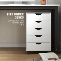 HOMCOM Five-Drawer Filing Cabinet - White(m-6)