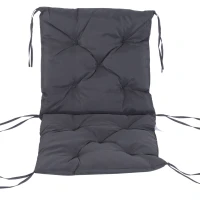 Outsunny 2er-Set Sitzkissen, 98cm x 50cm x 8cm Stuhlkissen mit Bänder, Polsterauflage, waschbar/Ergonomische Sitzpolster für Haus, Garten, Sofa, Grau(m-7)