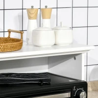 HOMCOM Mueble para Microondas Aparador de Cocina con Cajón Estante 2 Puertas Compartimento Anti-vuelco 60x40x122,5 cm Blanco(m-9)