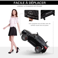 HOMCOM Voiture véhicule électrique Enfants 12 V 35 W V. 3-5 Km/h télécommande Effets sonores + Lumineux Noir Mercedes GLC AMG(m-7)