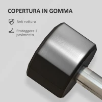 SPORTNOW Set 2 Manubri a 12 Lati da 5 kg in Metallo e Gomma con Impugnatura Antiscivolo, 25x9.5x9.5 cm, Nero(m-5)