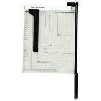 HOMCOM Cortador de Papel A4 Guillotina Profesional para Papelería Fotográfica Oficina Estudio Escuela Capacidad 12 Hojas con Regla Guía Cizalla de Cuchilla 48x26,5x5 cm Blanco(m-1)