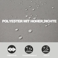 Outsunny Seitenmarkise, Sicht- und Sonnenschutz, Seitenrollo, Polyester, Grau, 3 x 1,6 m(m-5)