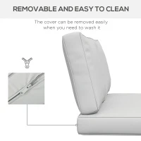 Outsunny 2 Seater Back and Seat Cushion Pillows Replacement, Patio Chair Cushions Set for Indoor Outdoor, Light Grey(m-6)