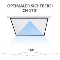 HOMCOM Beamer-Leinwand, Projektionsleinwand, 100 Zoll, 4:3, 203x152 cm, Weiß(m-6)