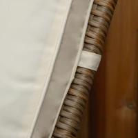 Outsunny Cuscino per Lettino Prendisole con Rivestimento Poliestere Sfoderabile, 188x53x8cm, Bianco Crema(m-9)