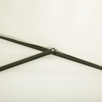 Outsunny Ombrellone da Parete Mezzaluna Salvaspazio con Apertura a Manovella, Beige(m-9)