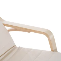 HOMCOM Rocking Lounge Chair Recliner Relaxation Lounging Relaxing Seat with Adjustable Footrest, Side Pocket and Pillow, Cream White(m-7)
