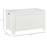 HOMCOM Baúl de Almacenaje con Tapa Baúl de Almacenaje Versátil con Bisagra de Seguridad para Pasillo Salón 81x40x46 cm Blanco(m-3)