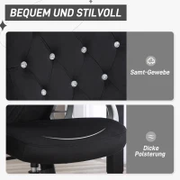 Vinsetto Bürostuhl, neigbare Lehne, höhenverstellbar, Samtoptik, bis 120 kg, Schwarz(m-4)